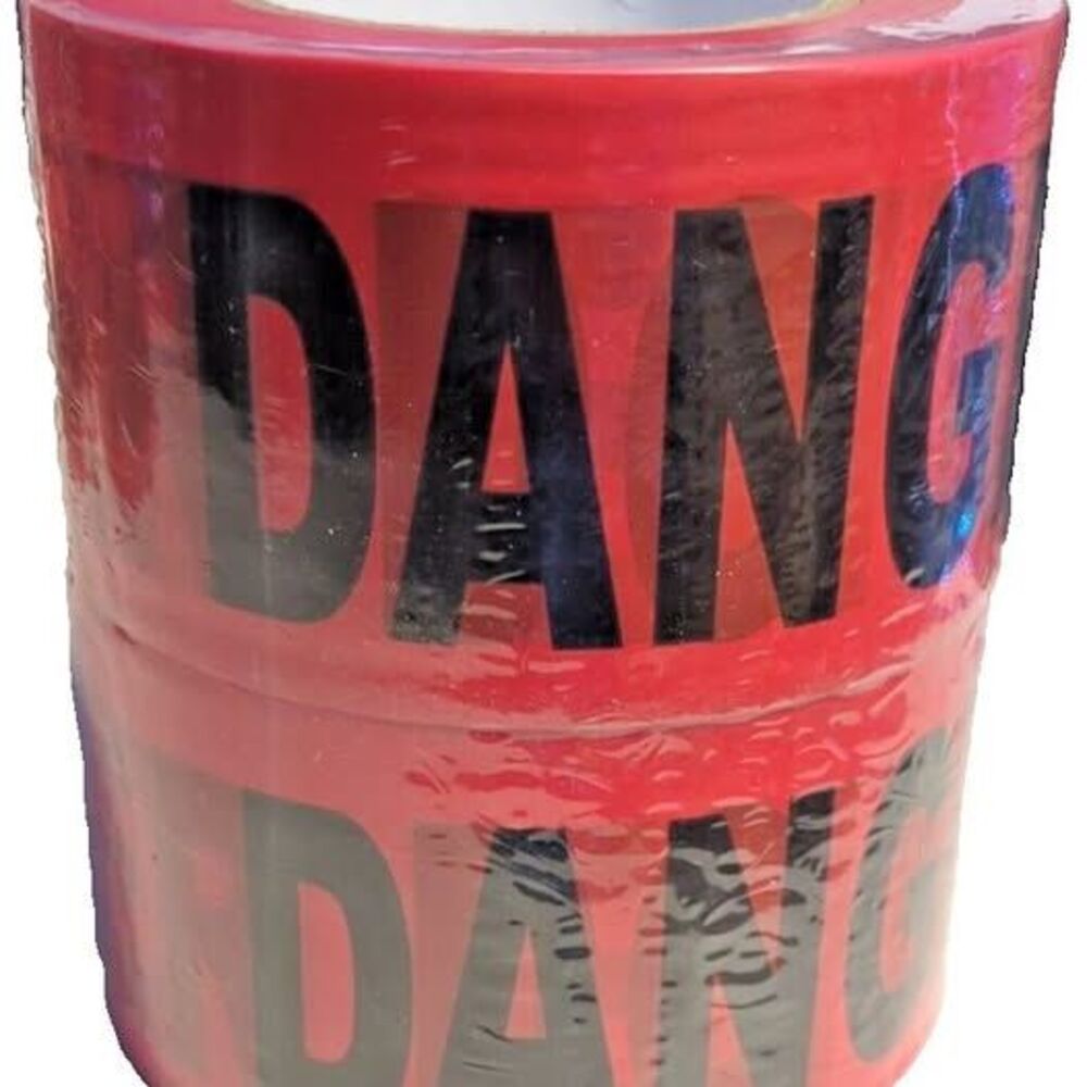 Halloween Decorations - Red Danger Do Not Enter Tape 3"x1000 Ft. Roll x 2 rolls - Picture 4 of 9
